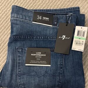 7 For All Mankind Blue Luxe Denim Jeans